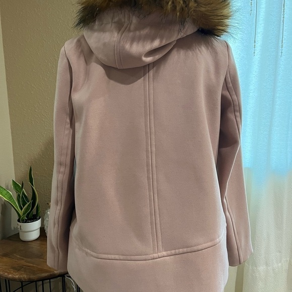 ZARA PINK COAT with FUR - Picture 6 of 8